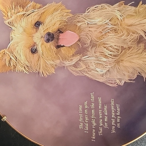 Vintage Danbury Mint, Pawprints on My Heart Collector Plate - Picture 2 of 4
